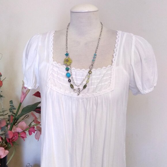 Vintage NEW Andante Handmade Teal Blue Green Beads Silver Necklace & Earrings - Picture 5 of 9